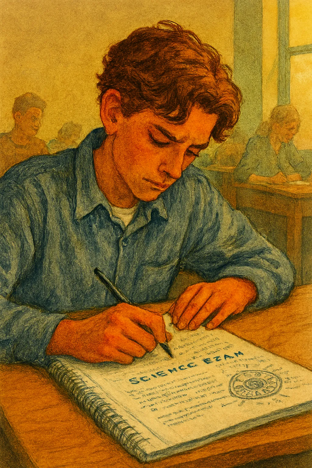 Adolescente escribiendo en un cuaderno