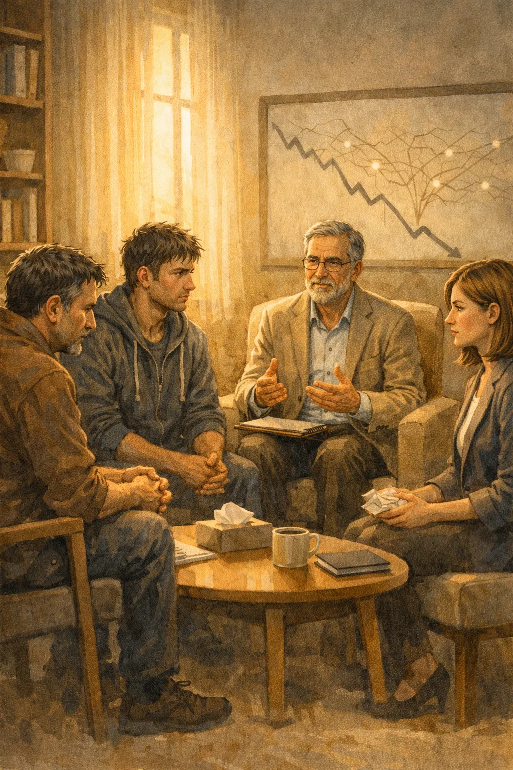 Grupo de personas participando en una sesión de terapia